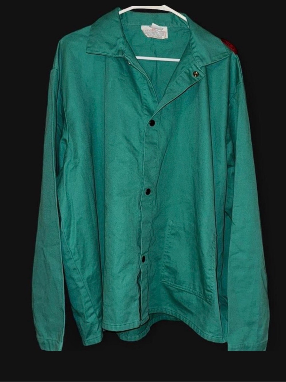 Men's Green Button-Up Engineering Coat or Welding Flame Retardant Jacket